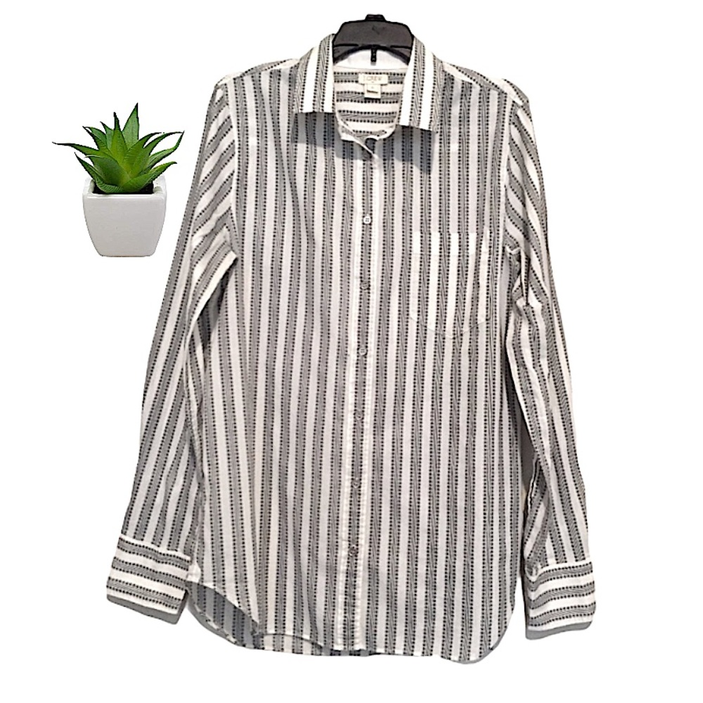 J. Crew Printed Long Sleeve Button Down Top